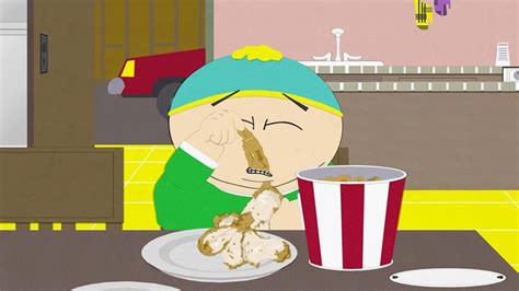 cartman eating|south park fried chicken video.